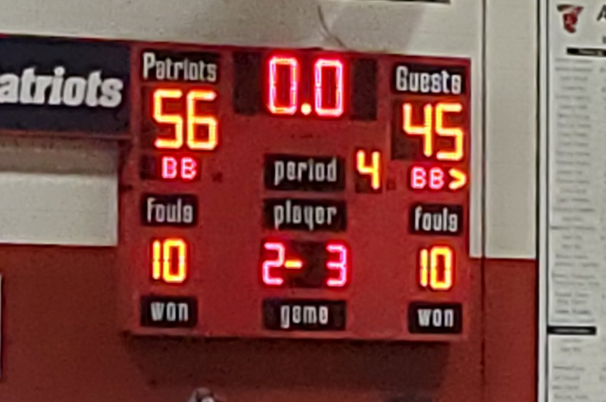 PatriotsGBB's tweet photo. Patriot Girls with the win‼️ 
Final score 56 to 45 over CHS https://t.co/VUUSvHQ0yu
