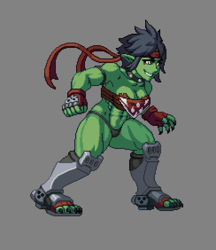 ToaFaybos's tweet photo. Here's some awesome spritework of everybody's favourite hotblooded rocket-powered goblin drawn up by the fantastic @ProjectHeat1 @AliasMcSafe ! Check out his kickass work!
Kaz would be perfect for a fighting game and/or beat'em up eh?
#rocketpoweredgoblin #rpg #artistsontwitter https://t.co/0v8vHLyVmJ