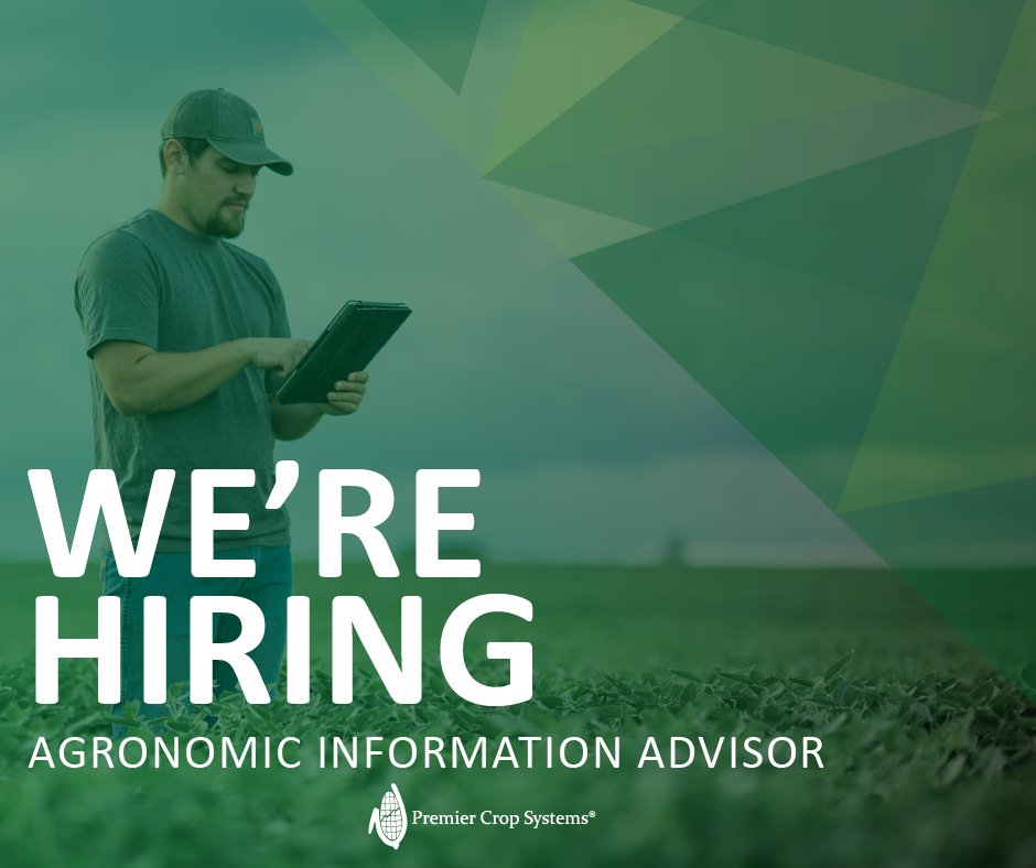 We’re hiring Agronomic Information Advisors in Iowa, Kansas and Nebraska. If you’re interested in helping growers organize, manage, plan and profit on their farms, join our team. More information here: hubs.ly/Q011Vz1G0