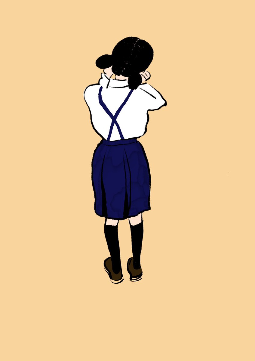 kaga (kancolle) 1girl solo japanese clothes from behind skirt hakama simple background  illustration images