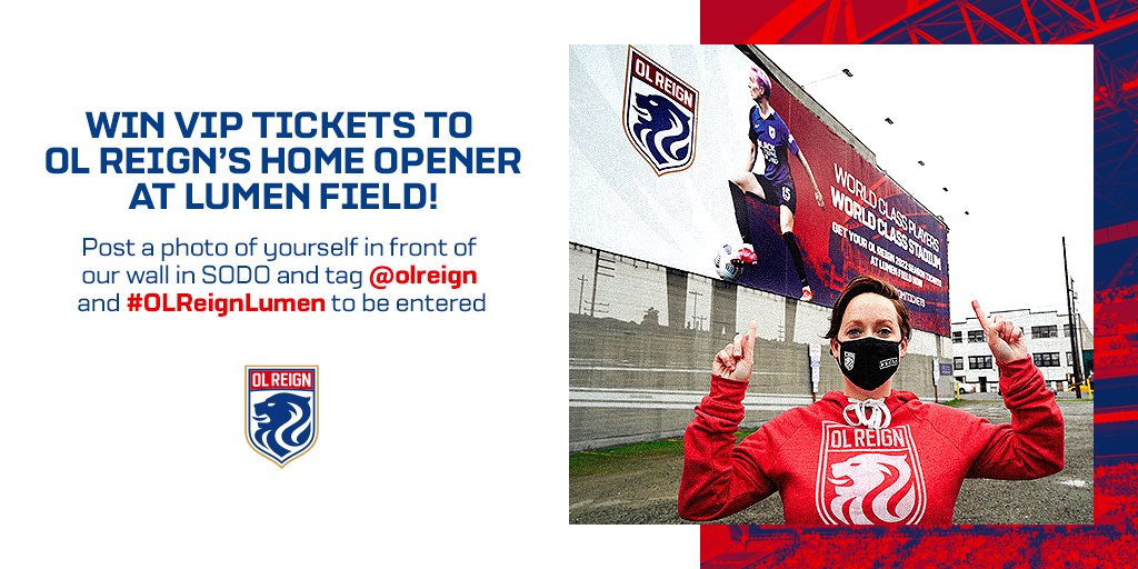 reignfc's tweet photo. 4⃣ VIP tickets to our home opener or an OL Reign jersey could be yours! 🙌
Post a pic at our wall in SODO (1st Ave S & S Walker St.) and tag us, add #OLReignLumen and post before 1/29 -good luck and let's GO! 🤳
#olreign #bebold #OLReignLumen https://t.co/KT16Arg4le