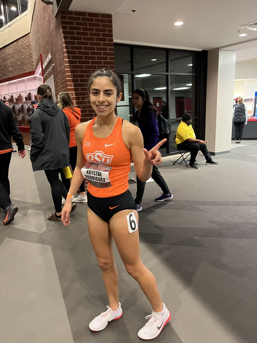 Nice PR today for Krystal in the 1000m 2:55.77.  Go Pokes!