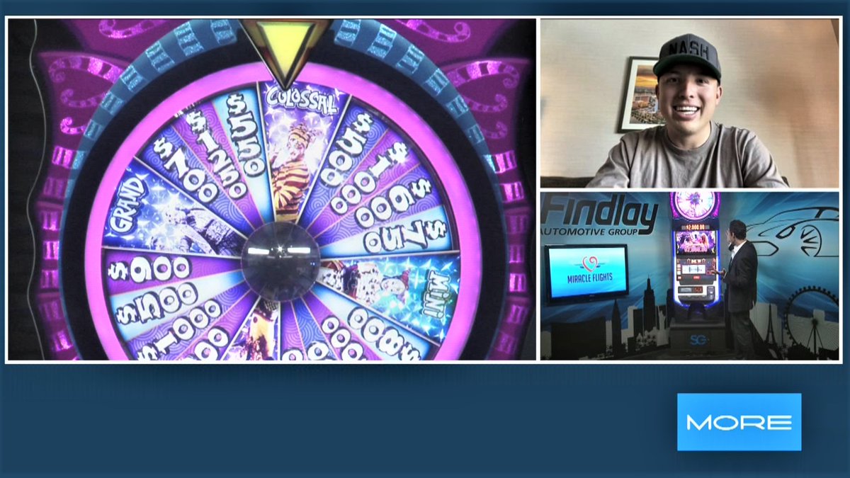 tcordervegas's tweet photo. Country artist Carver Louis hit the colossal jackpot on today's Findlay Spin Zone on @MOREFOX5. That's another $2000 we'll donate to @miracleflights! #FindlayCares https://t.co/1ZgmZhmnHF