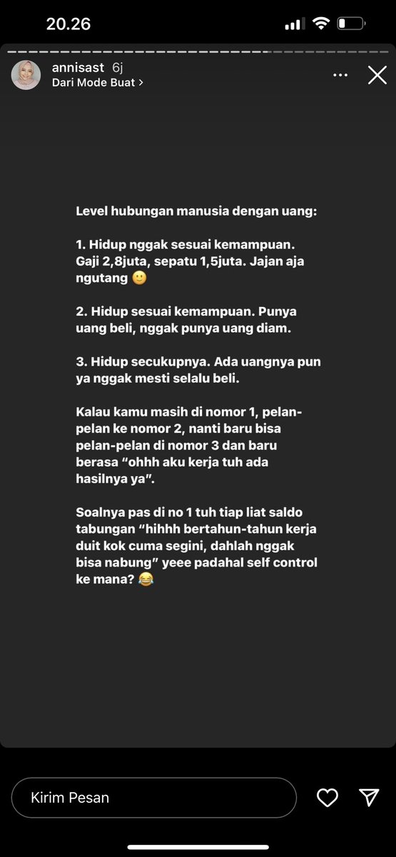 _doraredre's tweet photo. insight keren nih, tentang hub manusia sama uang. 

kalau prinsipku sekarang aku akan beli barang mahal kalau uang di tabungan ada 10kilo lipat dari harga barang, kalau belum mah mending ditahan. 

kecuali beli hal yang krusial kaya rumah dll

kamu udah di level berapa? https://t.co/vWu868QX8K