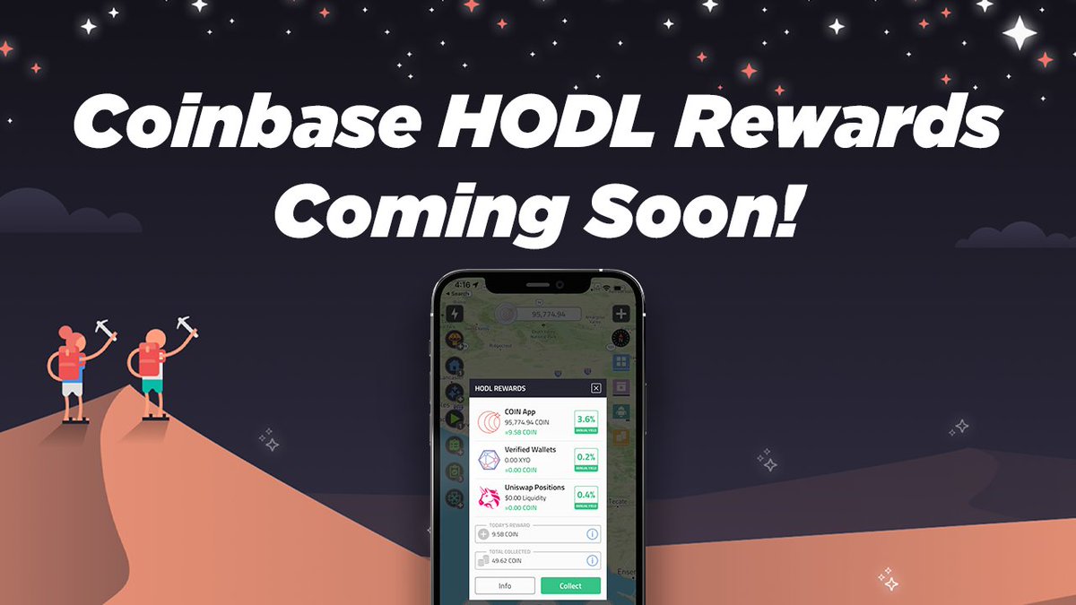 coin_with_us's tweet photo. How’s everyone enjoying zero-fee redeems with Coinbase? Guess what’s coming next? Coinbase HODL rewards! You’ll soon be able to register your Coinbase account with your COIN account and add your balance to your HODL total to collect even more daily rewards. Stay tuned. https://t.co/tHqbK8L1in