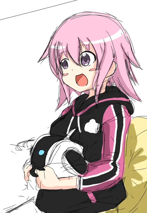 落書きで夜露ちゃんと隊長
#アリスギアお絵かき 