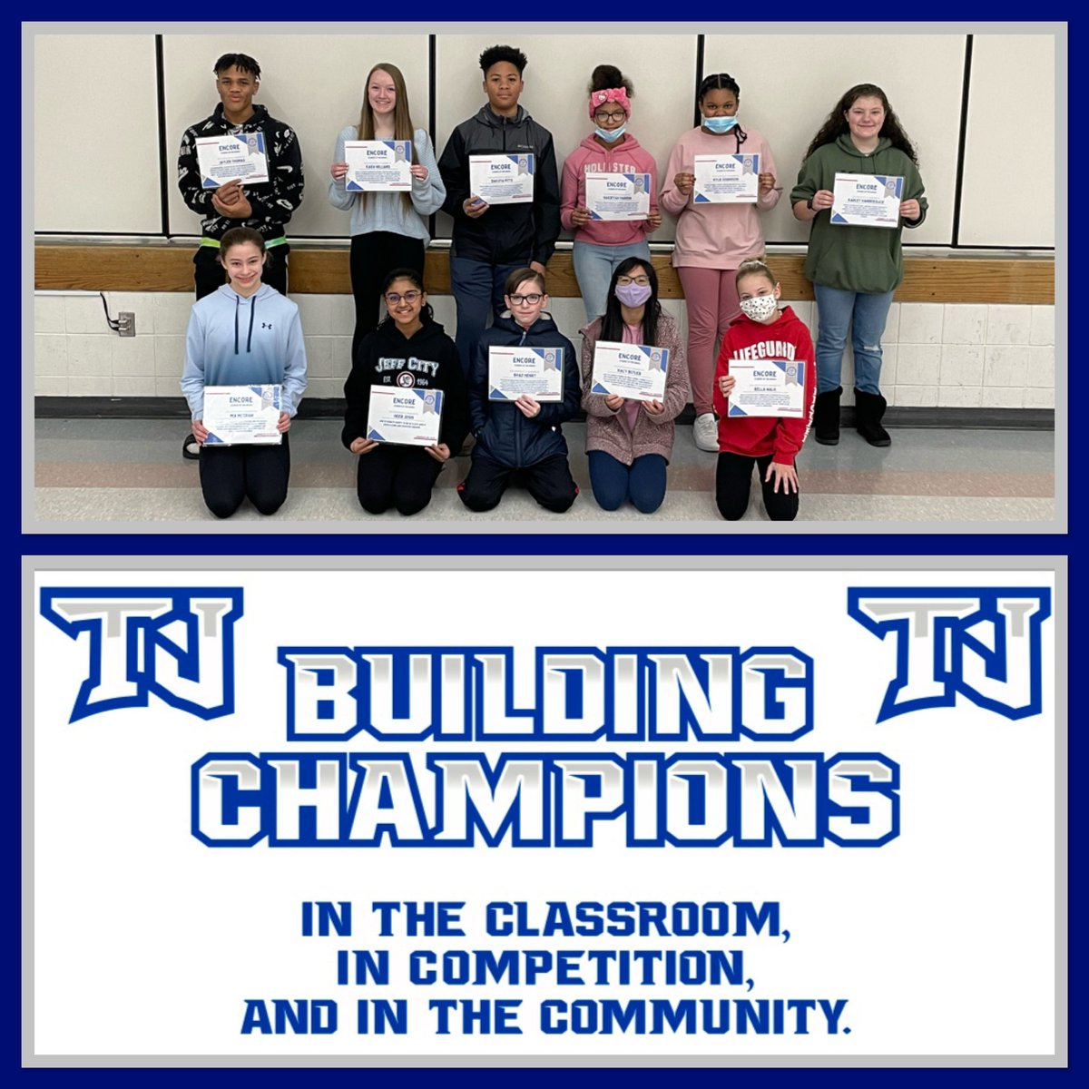 patriot_pe's tweet photo. A shout out to our December Encore Students of the Month as well!! We have so many wonderful things happening at TJ. Thank you for displaying good behavior and going above and beyond! #theTJway #patriotlearning https://t.co/6IXy8BYJM6