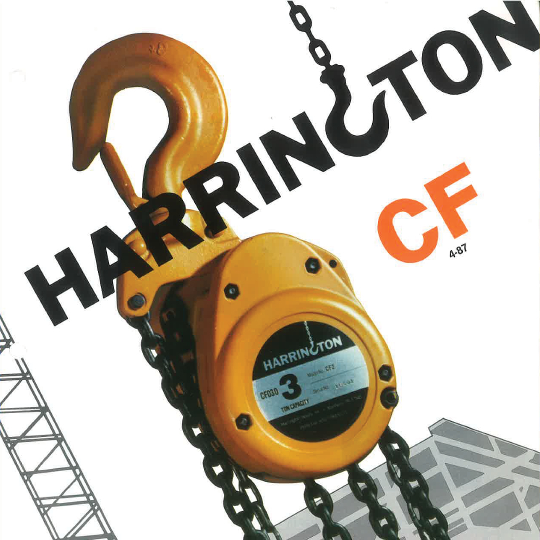 HarringtonHoist's tweet photo. Take a look at the cover of the CF Catalog from 1987. Harrington's CF Hand Chain Hoist has always been the simple solution for hard work.
#FlashBackFriday #AntiqueTools #AntiqueHoists #HandChainHoist #ManualHoist https://t.co/gUIj8RGfpH
