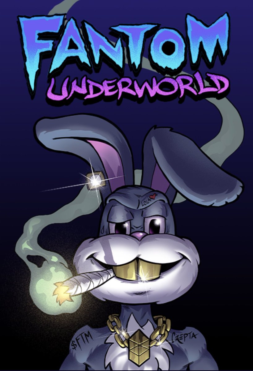 SEArtCollective's tweet photo. Where it started for @Czepta ! Fantom Underworld collection. What a grand space, @SEArtCollective couldn't have found a more welcoming community. Here's Czeptas tribute to the @degenerabbits 🐇🎉 
#ftm #fantom #fantomunderworld https://t.co/JrUQN2uQ9A