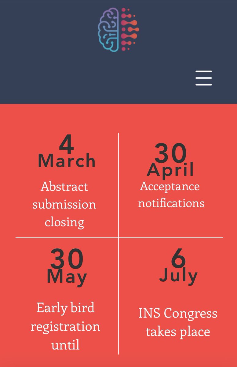 Key dates for the upcoming INS 2022 mid-year conference announced! Big names in paeds already confirmed to speak, including Ida Sue Baron and Chiara Nosarti. 🥳✈️ #INS2022inBarcelona