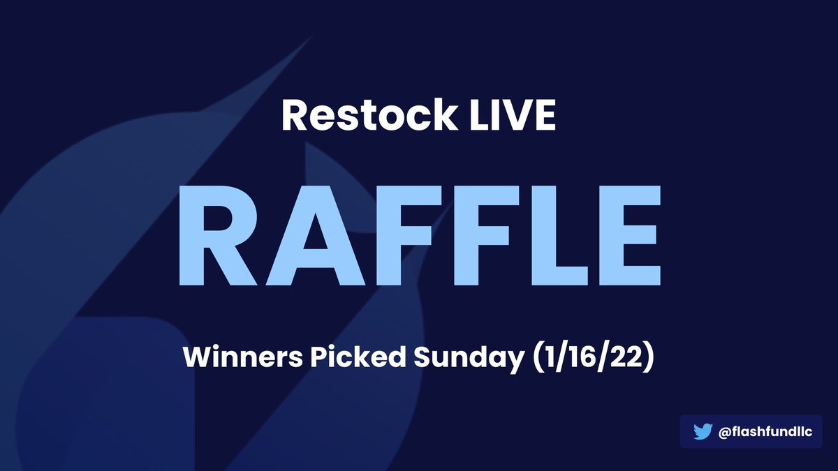 flashfundllc's tweet photo. 🚨 RAFFLE RESTOCK LIVE 🚨

https://t.co/3X6qMjgOTN

Winners will be picked this Sunday 6:00 PM est to come and join the Flash Family! 💙

Like + RT for Good-luck, maybe we’ll pick some of you for exclusive early access 👀 https://t.co/cNPvM5TWMH