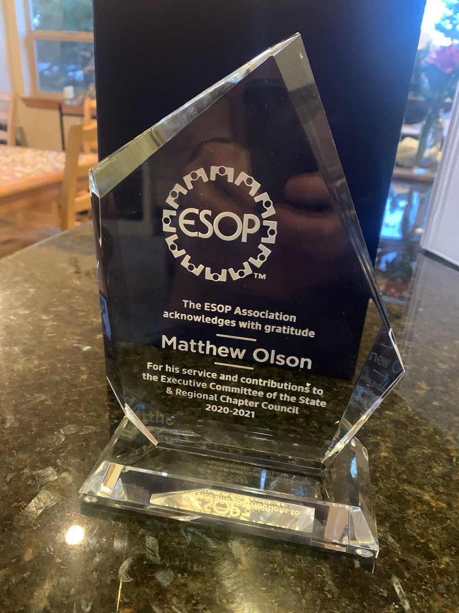 Received this today in the mail! Thank you and so glad to be part of the ESOP Association #esopassociation #esop