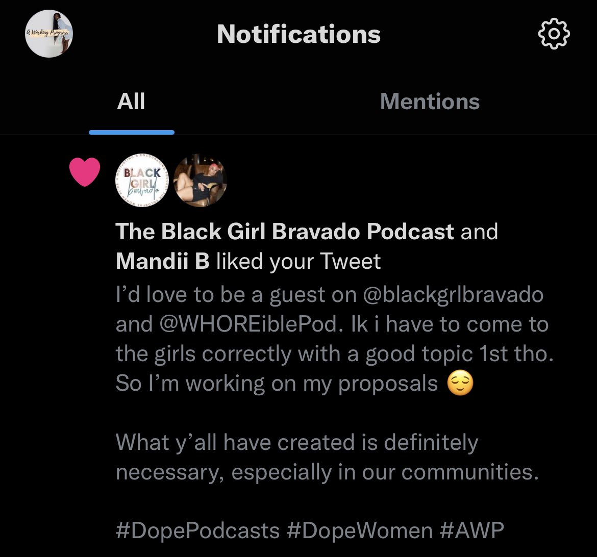 working_pod's tweet photo. Small wins. These are my 2 fave podcasts 👏🏾 https://t.co/RNNoMmjCLP