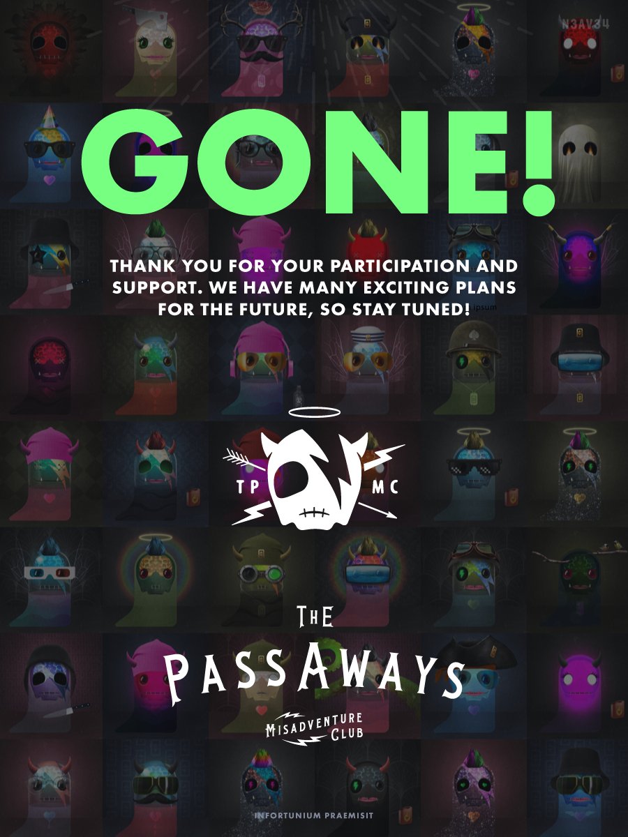 ThePassaways's tweet photo. ALL GONERS!

Thank you everyone that supported @ThePassaways today! This is only the beginning. 

Welcome to the TPMC! https://t.co/G6ykzfYiae