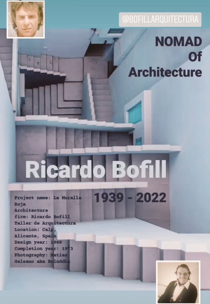 Ricardo Bofill (1939 - 2022)
#NomadofArchitecture
<a href="/ricardobofill/">Bofill Arquitectura</a> 
#RIP 💔