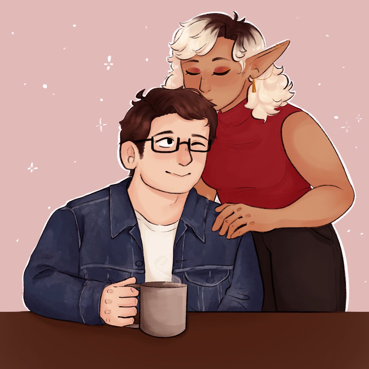fantasy_drawing's tweet photo. Candlenights gift exchange for @qpenguin98! I wanted to try and draw a cute blupjeans moment for you, I hope you like it!! @CandlenightZone 
#thezonecast #theadventurezone #tazbalance https://t.co/sOBmMrNC7Z