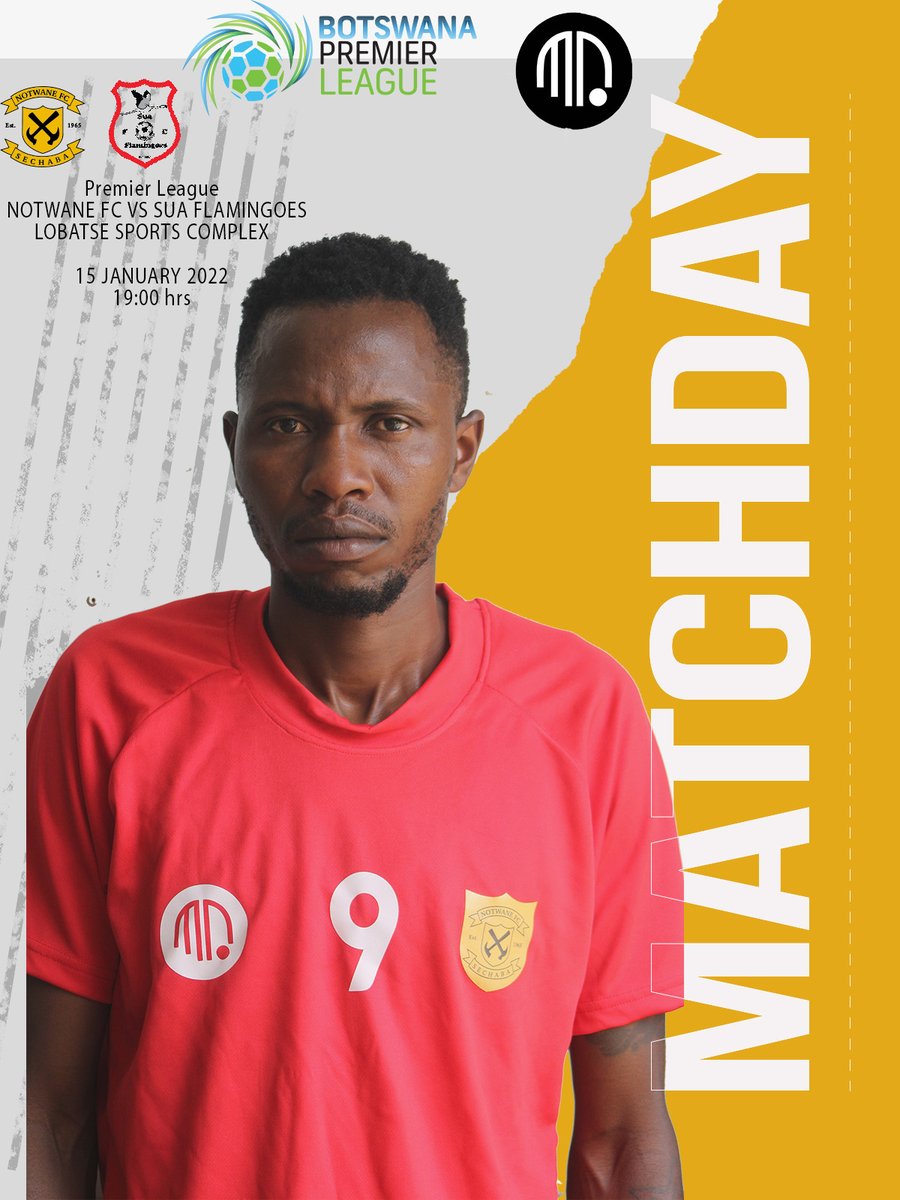 notwane_fc's tweet photo. MATCHDAY
Lobatse Sports Complex @1900hrs
REPLICA AVAILABLE AT VTM STADIUM 
HOME KIT: Gold and Black
ALTERNATIVE: Pink and white 
For Team Replica contact +267  71 780 379
Tickets are available on sale at Notwane Club .Will  also be available at the stadium from 5pm. https://t.co/8j93juc8D1