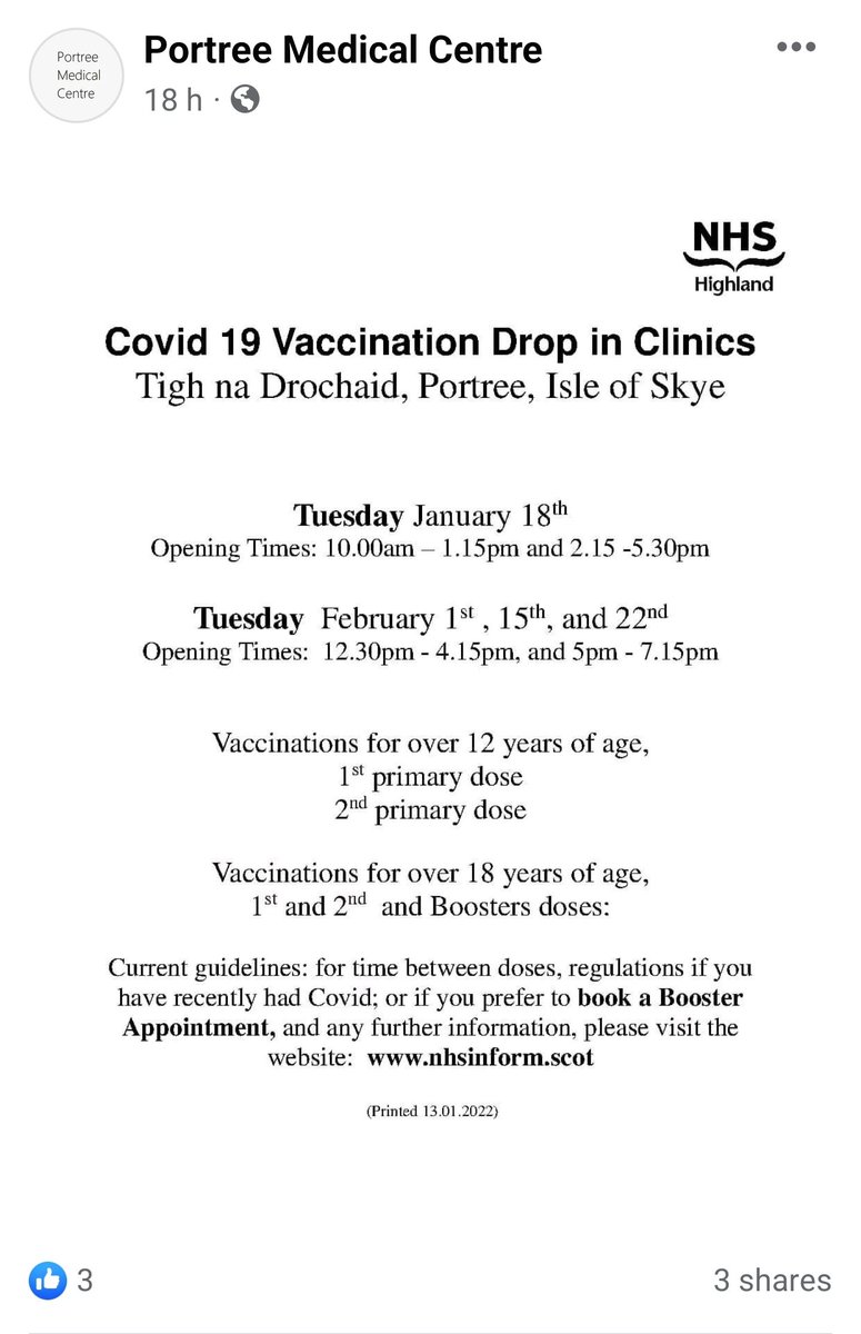 The latest update from Portree Medical Centre 👇