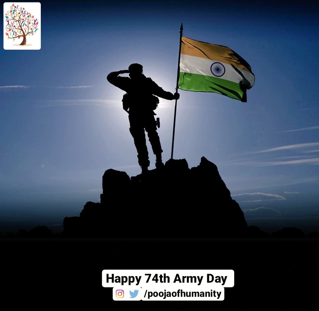 pooja_ngo's tweet photo. Let us celebrate Indian Army Day to honour our brave soldiers who are the reason behind our pride, our smiles and our country 🙏

Happy Indian #ArmyDay 
जय जवान 🇮🇳 जय हिन्द की सेना 🇮🇳

#ArmyDay2022 #HappyIndianArmyDay #Poh #Poojaofhumanity #Ngo https://t.co/pbD4ZqBDti