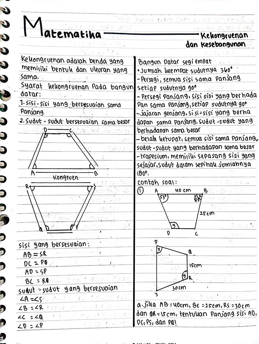 serinshi's tweet photo. catatan matematika kelas 9 materi Kekongruenan Dan Kesebangunan 

sumber: CH YouTube Rumah Belajar Kamil https://t.co/0t07feDPvI