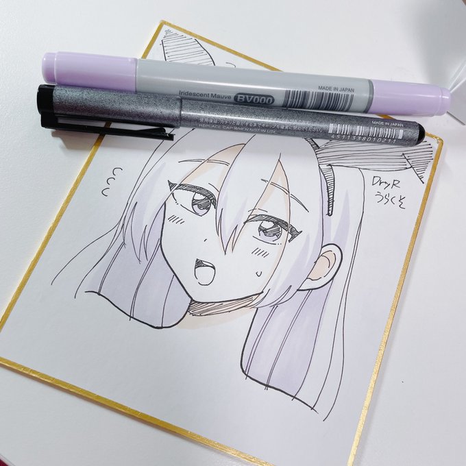 色紙描きました 