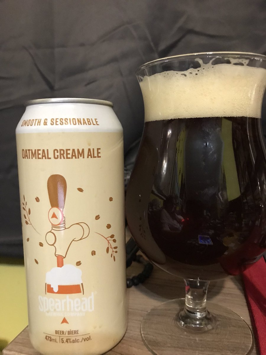 613BeerCast (@613beercast) on Twitter photo Cheers <a href="/SpearheadBeer/">Spearhead Brewing Company</a> for sending us this lovely oatmeal cream ale! Perfect on a cold night. Cheers <a href="/SpearheadBeer/">Spearhead Brewing Company</a> for sending us this lovely oatmeal cream ale! Perfect on a cold night.