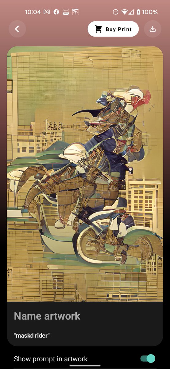 sbj777rio's tweet photo. AIが描いた 仮面ライダー

バイクと融合した馬に跨ってるジョッキーやんꉂ(ˊᗜˋ*) https://t.co/cAfBPYUubG