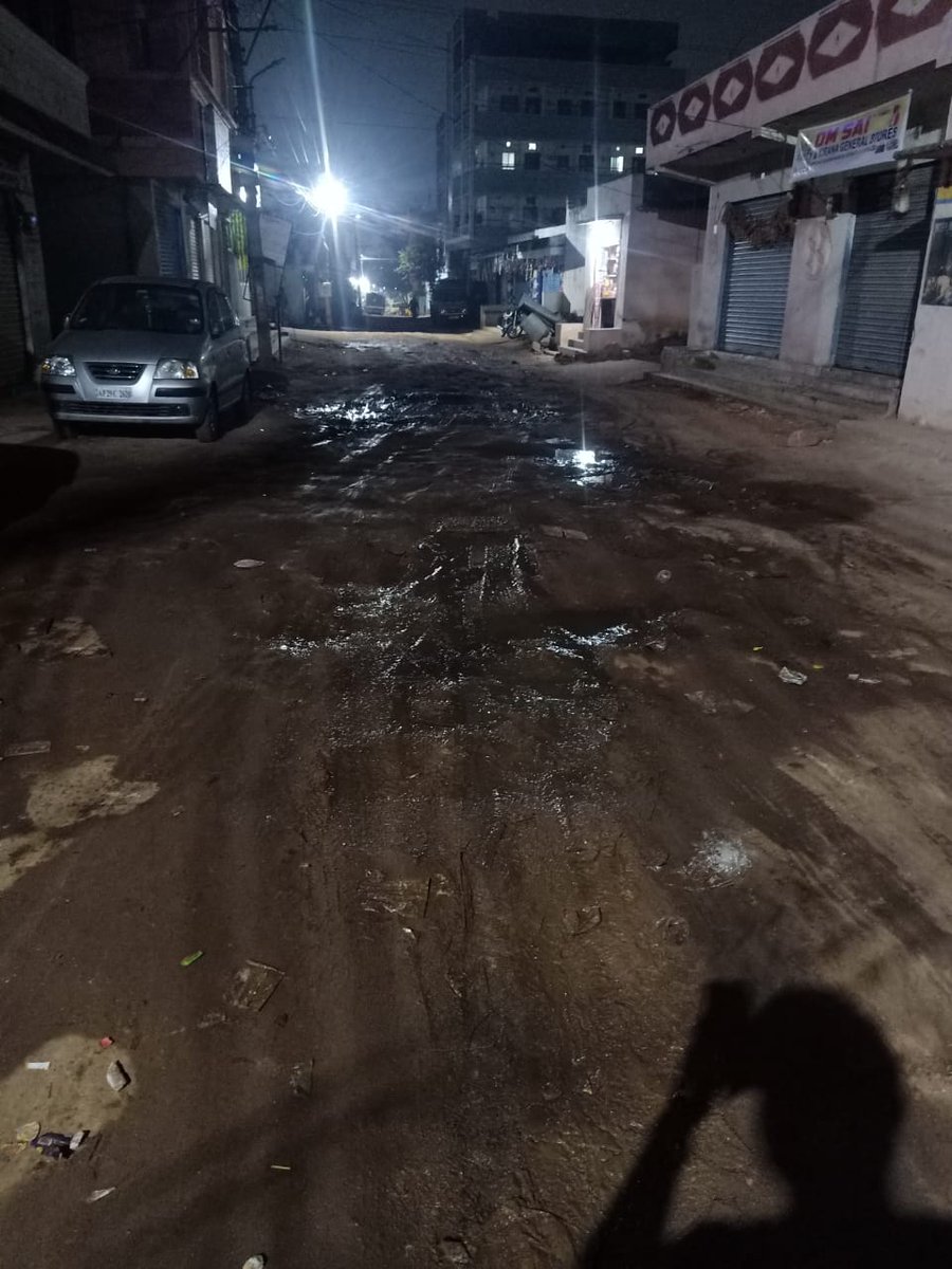 PathiSandeepku1's tweet photo. Respected sir
Roads here are very damaged,was drilled due to drainage work,8 months back,till now no proper road,even water is remaining on the roads , kindly do needful
Hameed basti,  near Fatima bakery , Mazid line, suraram,Hyderabad 500055 @GHMCOnline @DC_Quthbullapur https://t.co/GdIPX3VobI