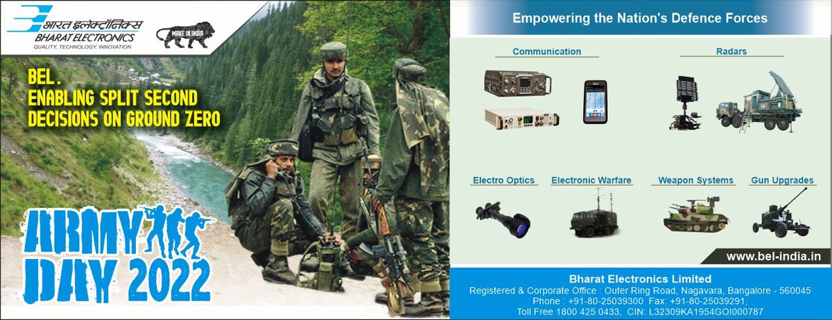BEL salutes the Indian Army on the occasion of Army Day