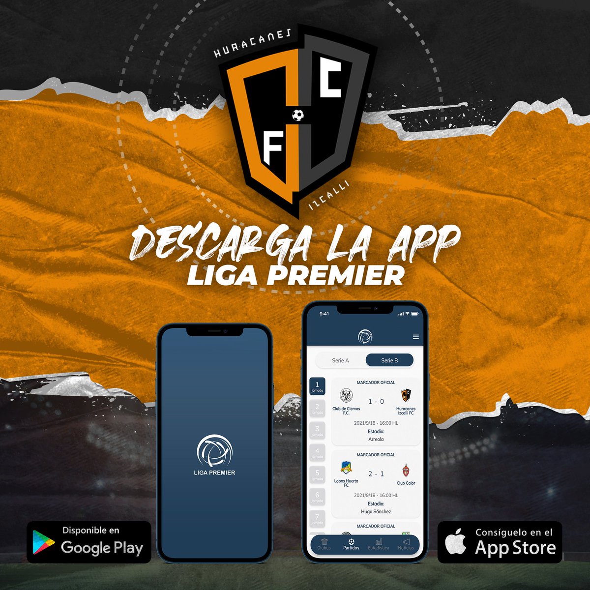 La <a href="/LigaPremier_FMF/">Liga Premier FMF</a>  en todo momento, ahora en una sola aplicación. ⚽️

Encuentra los resultados, próximos partidos, noticias y lo más relevante. ¡Si no la tienes, descárgala hoy mismo! 📲

iOS: t.ly/XhpY
Android: t.ly/xd9O