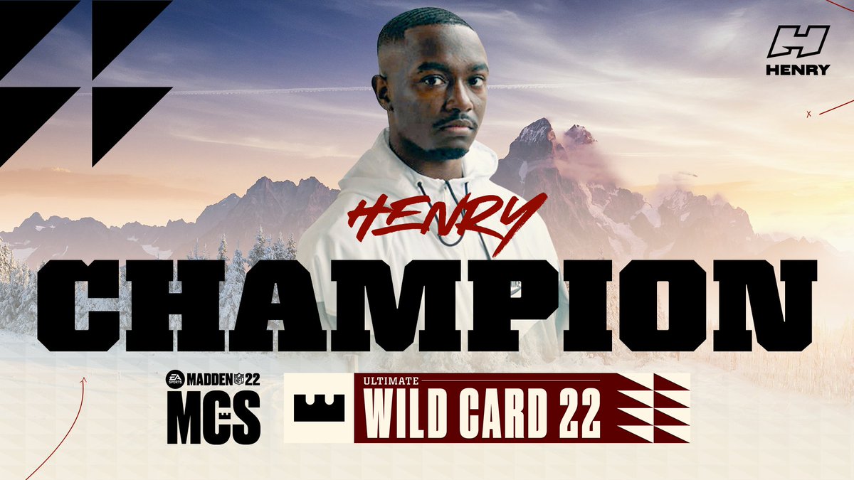 EAMaddenNFL's tweet photo. Congratulations to @Henry773_! Your #Madden22 #UltimateWildCard CHAMPION 🏆 

Next up Henry will GO AT $1 Million in prizes at the #MaddenBowl 🐐 https://t.co/al0cPuppyf