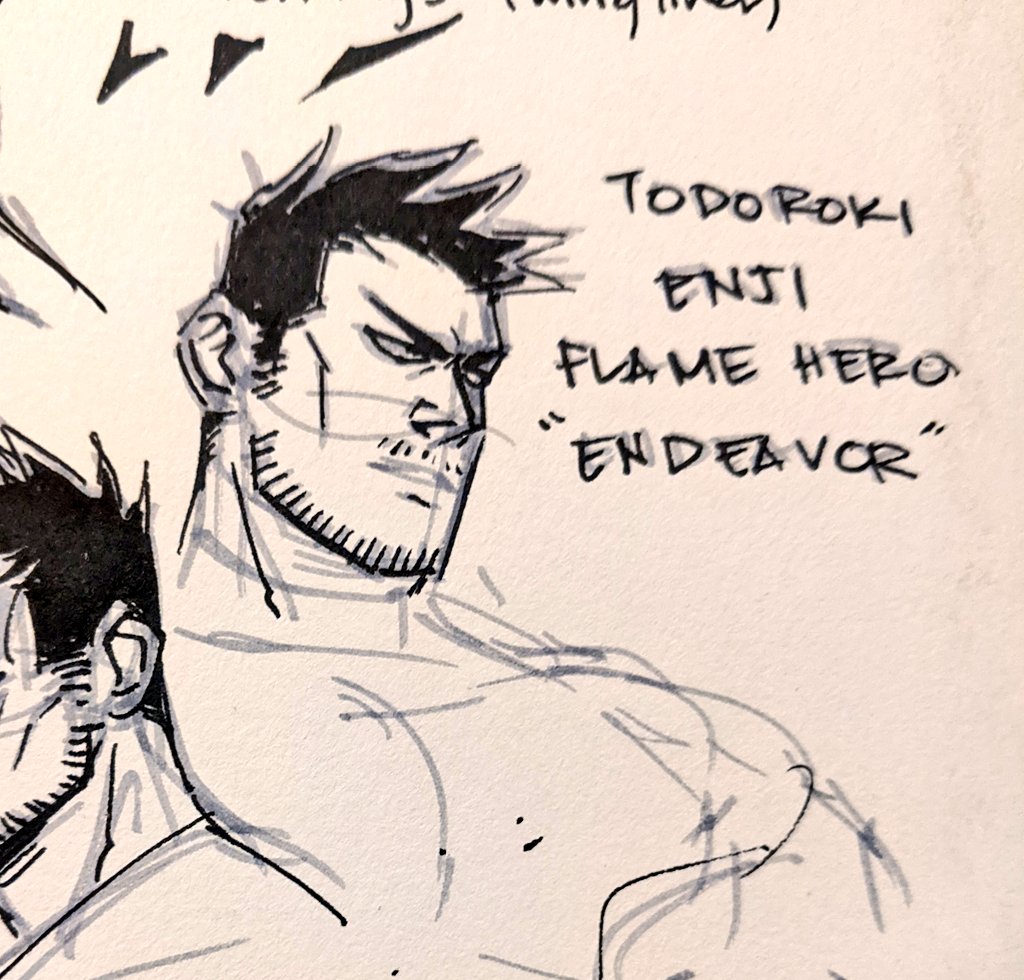 One of my first drawings of Enji from 2018. He looks like a smug asshole ahaha I love him 