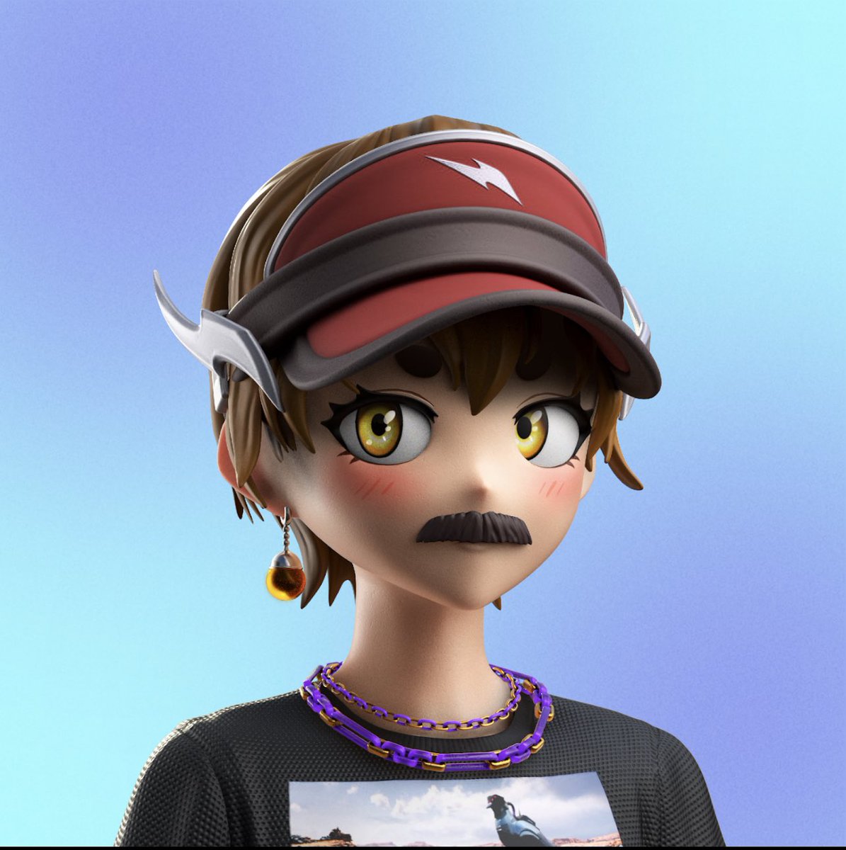 thalia's tweet photo. Love at first sight🥰 I finally got one!and he is adorable,reminds me of my childhood🍭 @RTFKTstudios @Zaptio @benitopagotto @clegfx @nike @RTFKTLukson @takashipom #CloneX #CloneFollowsClone #CloneXFam #LimeGang #CloneFollowsClone #IYKYK https://t.co/gCT7hQiDU1