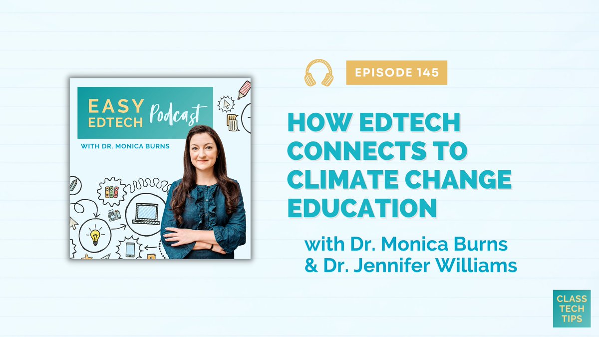 In this week's new episode, author & educational leader @JenWilliamsEdu joins to discuss the role education technology plays in climate change education. Listen here: classtechtips.com/2022/01/11/cli… Or find it on your fav podcast app: Spotify, Apple, Google, Stitcher, Overcast & more!