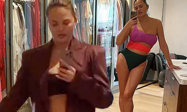 Chrissy Teigen shows off incredible figure as she tries on bikinis and jeans during fashion fitting for fans https://t.co/HpEDWSvVr4 https://t.co/5l7Q2HKJ7I