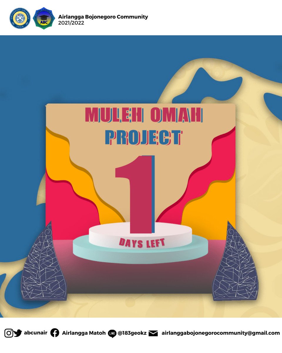 abcunair's tweet photo. [H - 1 MULEH OMAH PROJECT 2022]

Haloo Cah
Tak Terasa UAS akan segera berakhir, itu berarti agenda besar kita akan segera dimulai😍
Yuk persiapkan dirimu dan jadilah bagian dari event ini

See you at Muleh Omah Project ABC 2022

#ABC2022
#MOPABC2022
#BersahabatBermanfaatMatohPol https://t.co/HY12eh1Ctm