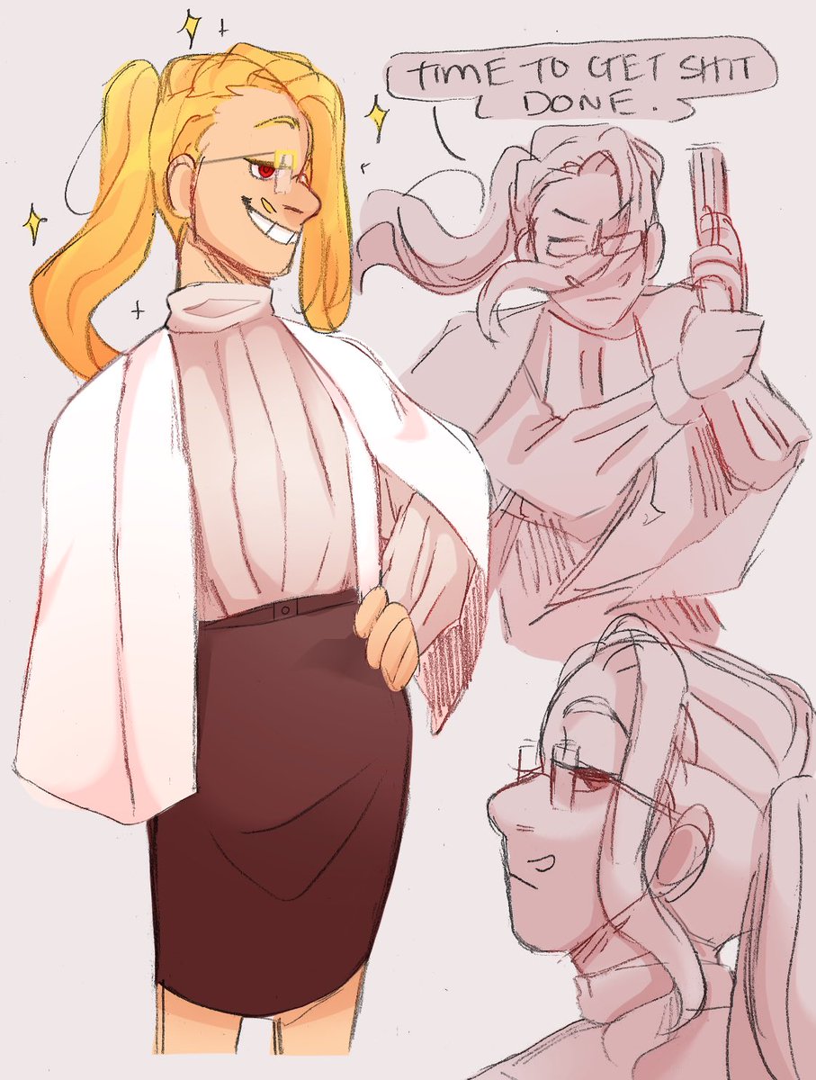 Wondering if anyone would be interested in me doing sketch page comms where I color my rougher sketch style like below 🤔 Poll in the replies!