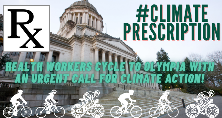 We need faster action on climate, so I am riding my bicycle from Seattle to the Capitol on Jan 28th (brrrrr) to deliver a #ClimatePrescription to the Governor. Join me by signing on here. secure.everyaction.com/1FDMqS32RkyC0M…