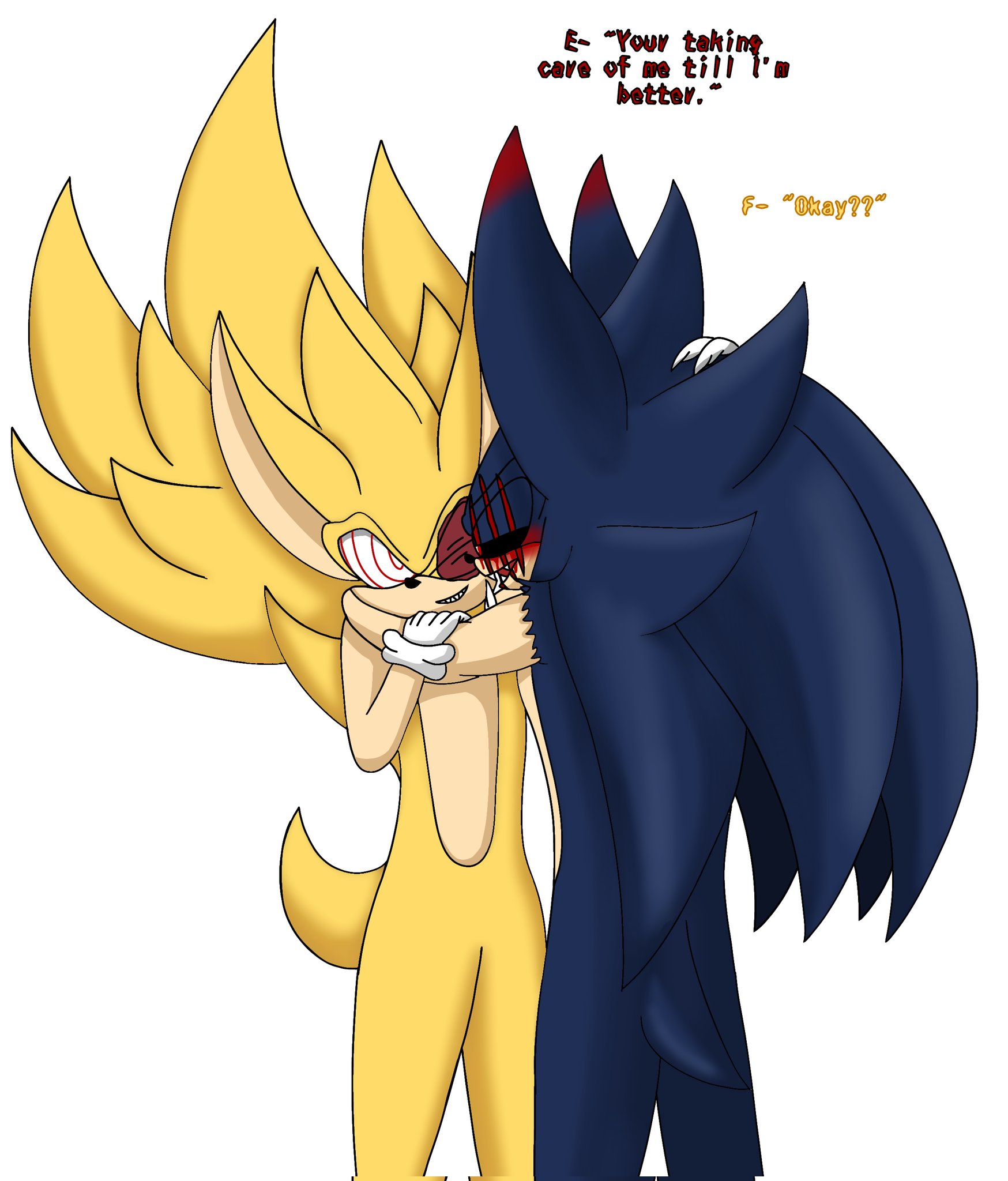 VenoVena on X: More stuff of my Exe- (Sinister) Scar.Exe, and Fleet-  Because their cute, and because I can >:3 #sonicexe #fleetway #sonicexeoc  #fleetwaysupersonic #sonicart #sonicartist #digitalart   / X