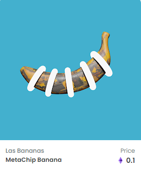 LasBananasNFT's tweet photo. MetaChip Banana...
Check out this item on OpenSea https://t.co/MkILBzP6sX via @opensea 

#Collectible #NFT #Art #Metaverse https://t.co/OvXVvfhwBN
