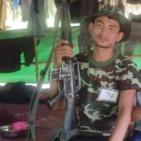 ester_thae's tweet photo. 24yo commander of 4th Black Leopard Guerrilla Battalion, Ko ThantZinOo,was killed by SAC’s artillery shells in minefield while he was operating on the road that SAC troops came on Jan14.R.I.P #NoFlyZoneInMyanmar #2022Jan15Coup #WhatsHappeningInMyanmar https://t.co/05AthOpuv1