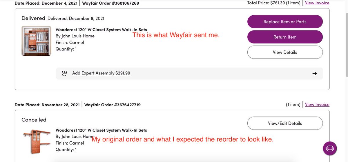 sylviabrowder's tweet photo. @Wayfair What information do you need to prove I purchased an organizer; you cancelled my order &amp; when I reordered, sent me a different style. I just need the correct organizer. @JohnLouisHome @FTC #baitandswitch @bbb_us https://t.co/uh9RW9iDZO