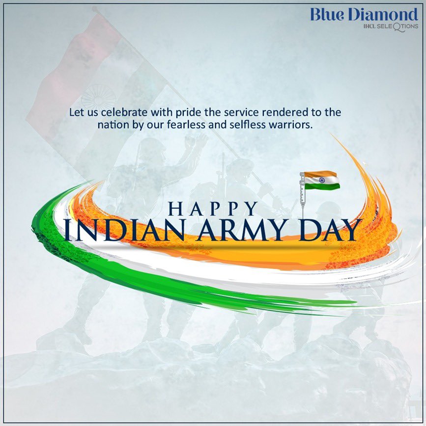 Let us celebrate our Army by saluting all of them for their bravery and patriotism. Happy Indian Army Day! 🇮🇳 

#BlueDiamondPune #SeleQtions #NotJustAnotherHotel #PuneCity #IndianArmyDay