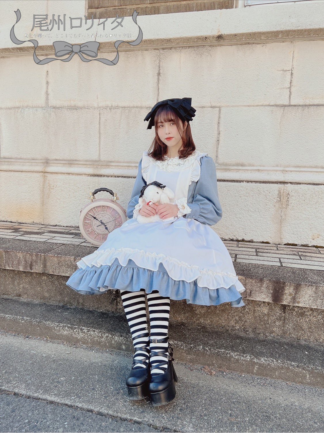 尾州ロリィタ 高野口ベルベットドレス＆ヘッドドレス 【尾州ロリィタ