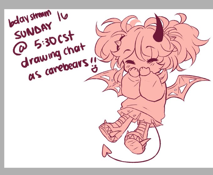 TYSM to everyone who stopped by stream!! twas fun :D!!

Next stream will be on Sunday !! will be doing a bday stream and drawing chat as care bears so stop by if you want! <33 