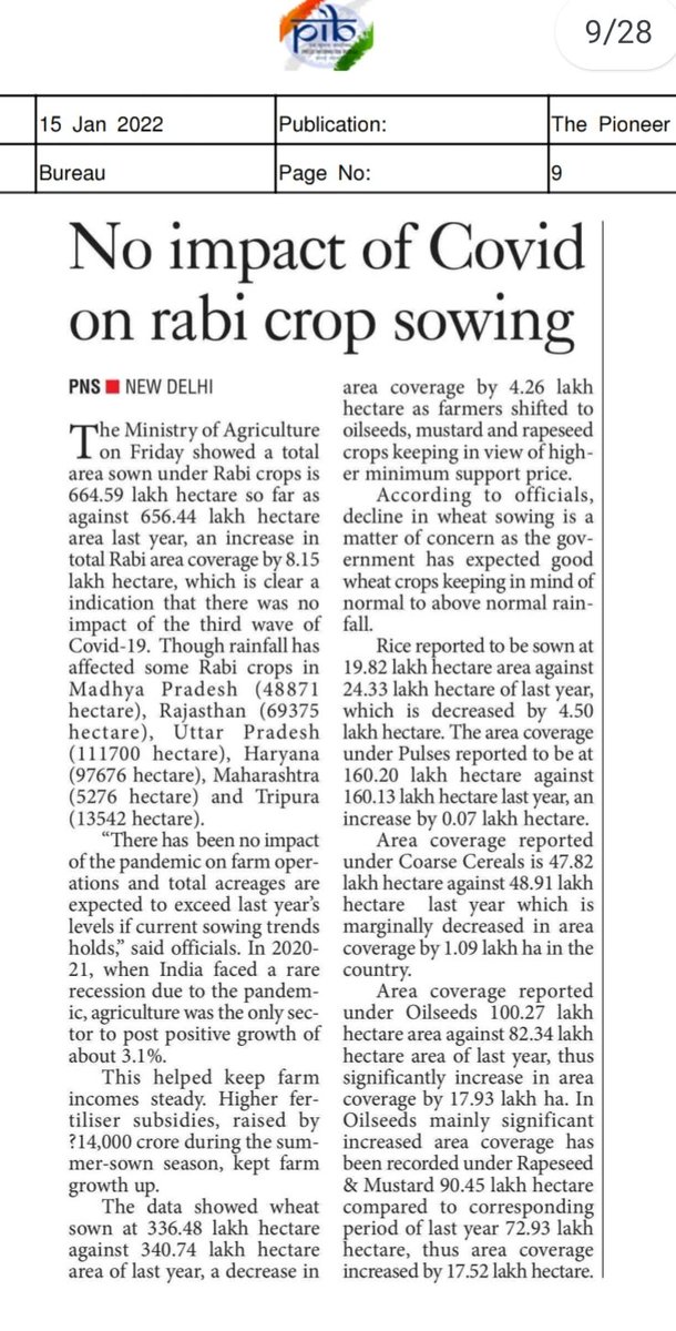 PIB Agriculture tweet media