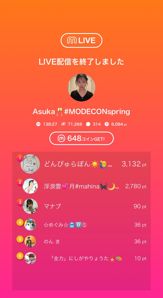 fukupoyoxx's tweet photo. 🎥:Asuka🥂#MODECONspring 目標30,000pt達成!#spthx どんちゃん 浮浪雲さん and all♡また遊びにきてね✨ https://t.co/nprp7TpFpG https://t.co/a7ryo7Ux7B