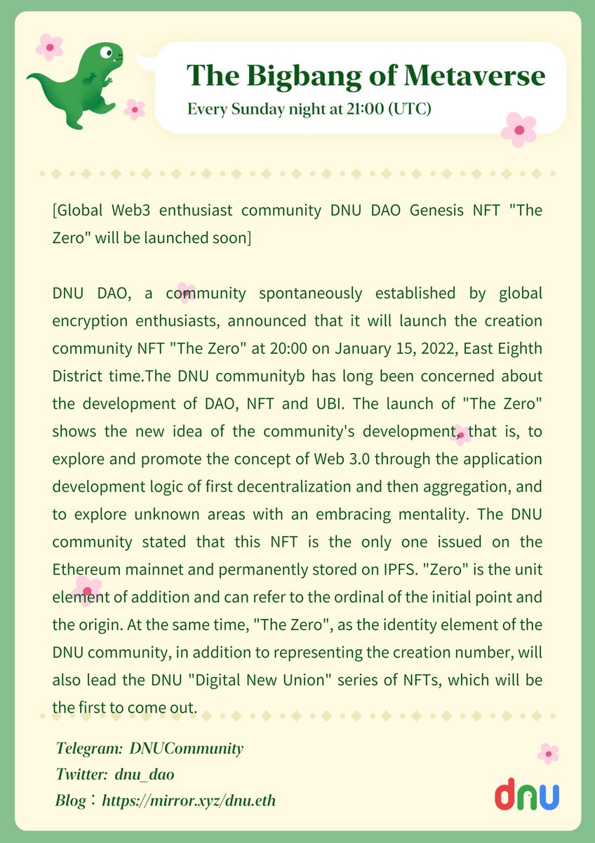 DNU_DAO's tweet photo. [Global Web3 enthusiast community DNU DAO Genesis NFT "The Zero" will be launched soon] https://t.co/ZPALTLeZH0