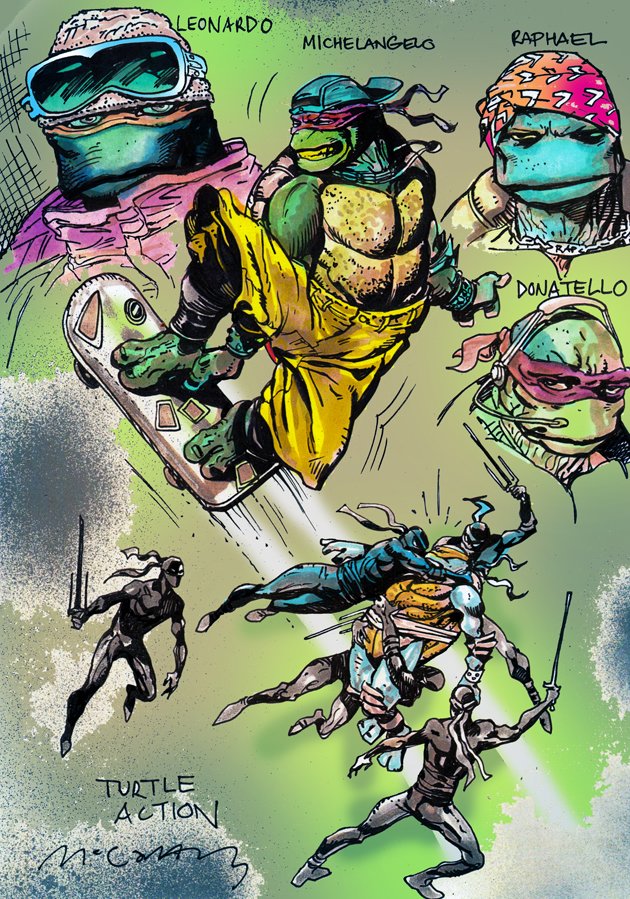 Thinking about the cancelled Hallmark TMNT mini-series that would've had a long lost 5th Turtle brother who's also The Shredder. 