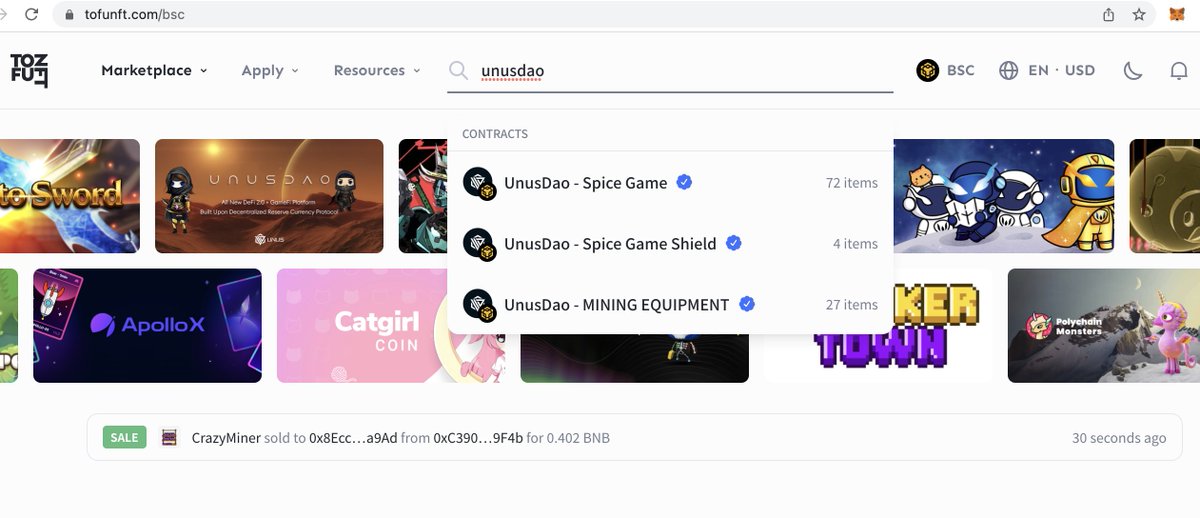 UnusDao (Spice Game) NFTs Hot Collections TOP 5 on TOFU NFT Marketplace!
tofunft.com/collection/unu…
<a href="/tofuNFT/">tofuNFT📛The largest multichain NFT marketplace</a>
